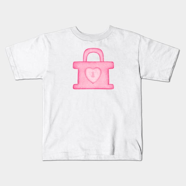 Heart Padlock Kids T-Shirt by Aisiiyan